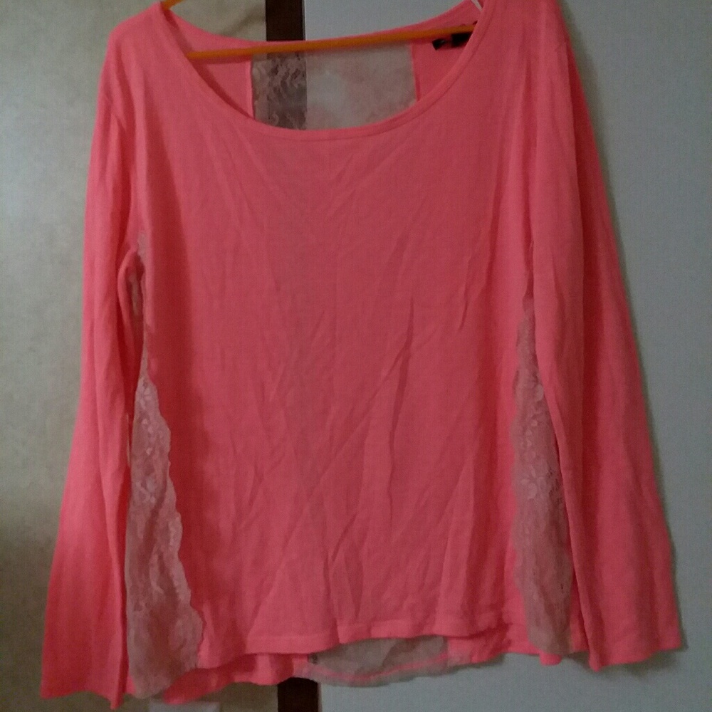 Pink long sleeve shirt peach color
